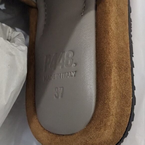 NWT P448 | Women's Fergie Platform Slide Sandals in Cognac Suede - Picture 5 of 14